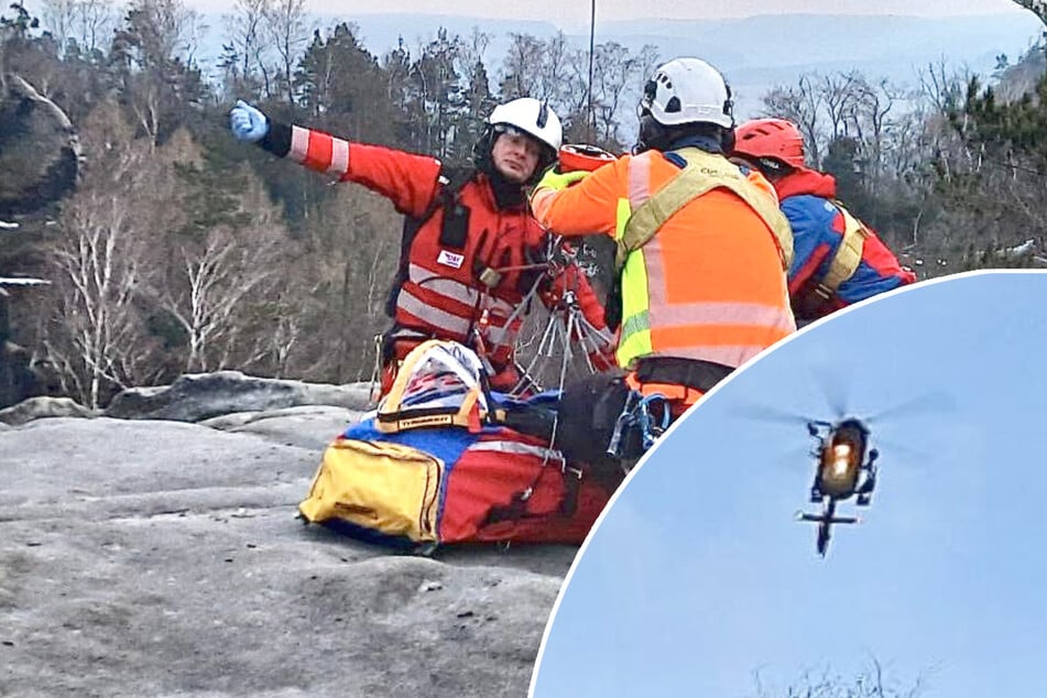 Wander-Unfall in der Sächsischen Schweiz: 18-Jähriger stürzt acht Meter in die Tiefe