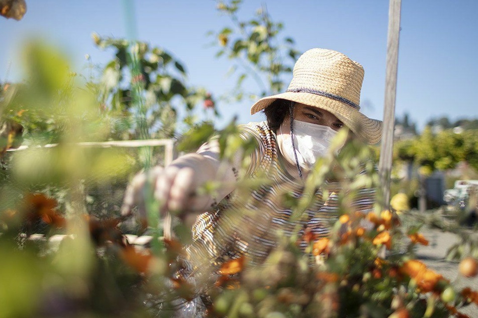 Sarah beteiligt sich leidenschaftlich an ihrem Gemeinschaftsgarten.