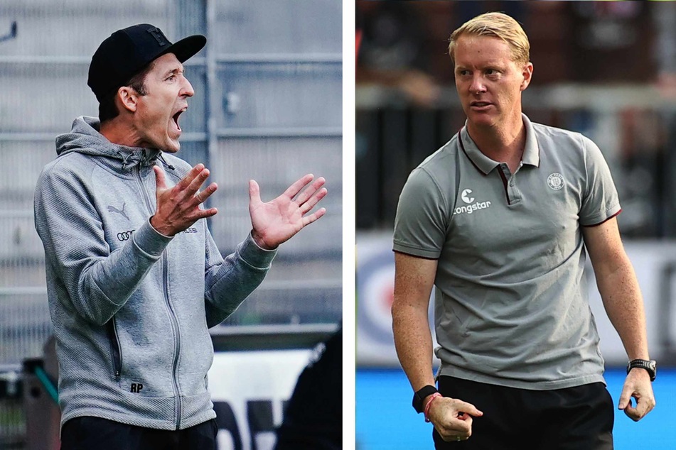 Ingolstadt-Trainer Roberto Pätzold (42, links) und St.-Pauli-Coach Timo Schultz (44) sind gerne aktiv an der Seitenlinie unterwegs.