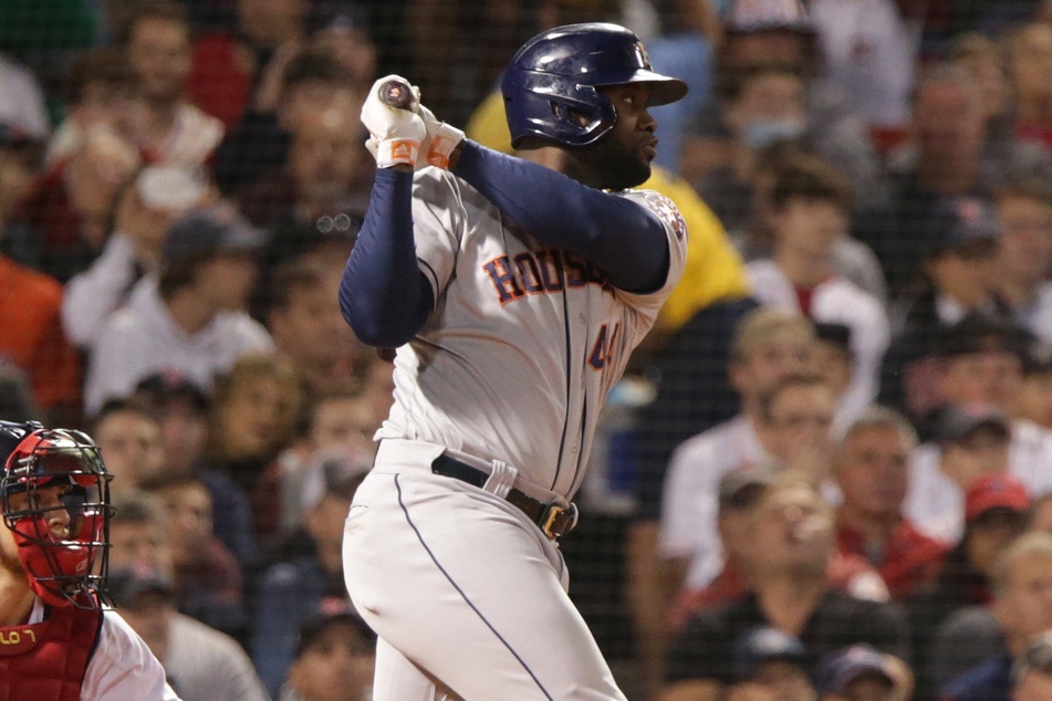 Astros designated hitter Yordan Alvarez had three hits in Houston's game five win.