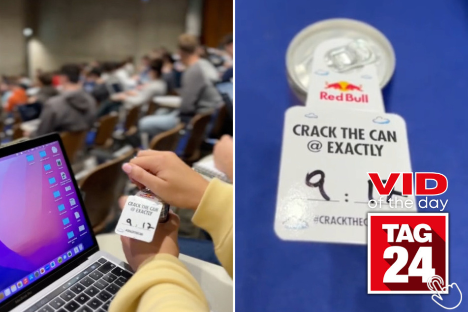 Today's Viral Video of the Day features an epic energy drink prank pulled off by 300 students in a lecture hall!