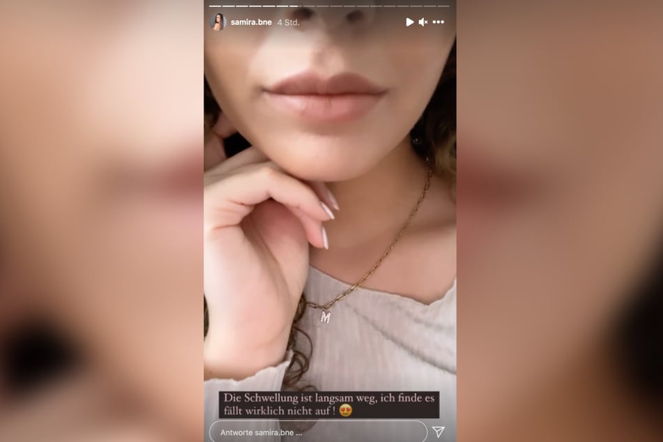 Auf Instagram präsentiert Samira (23) ihren Kussmund.