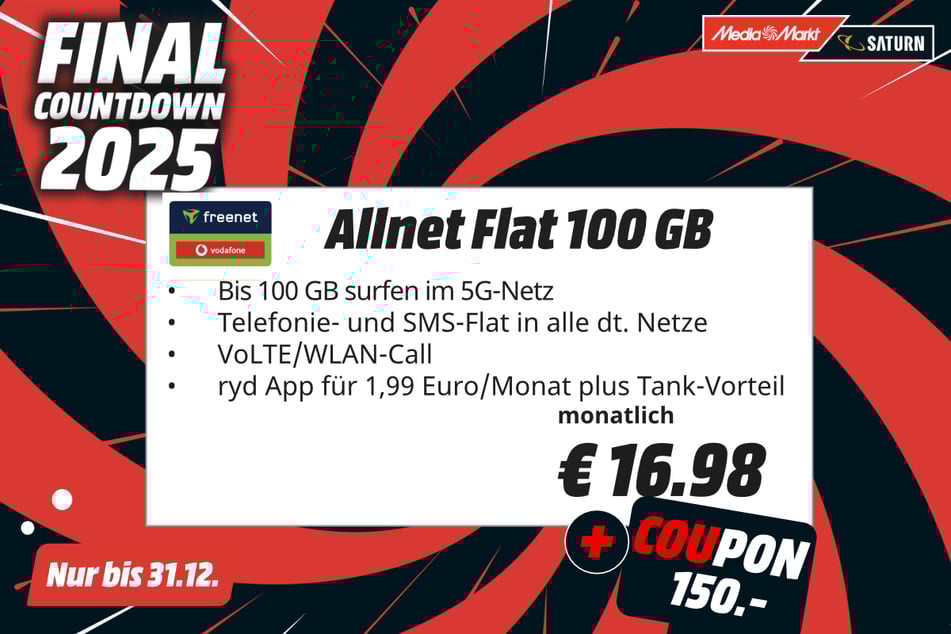 Vodafone-Tarif abschließen, Coupon in Höhe von 150 Euro erhalten.