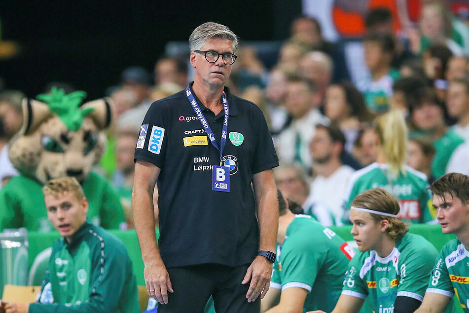 DHfK-Trainer Runar Sigtryggsson (51) war nicht zufrieden mit der Leistung seiner Mannschaft.