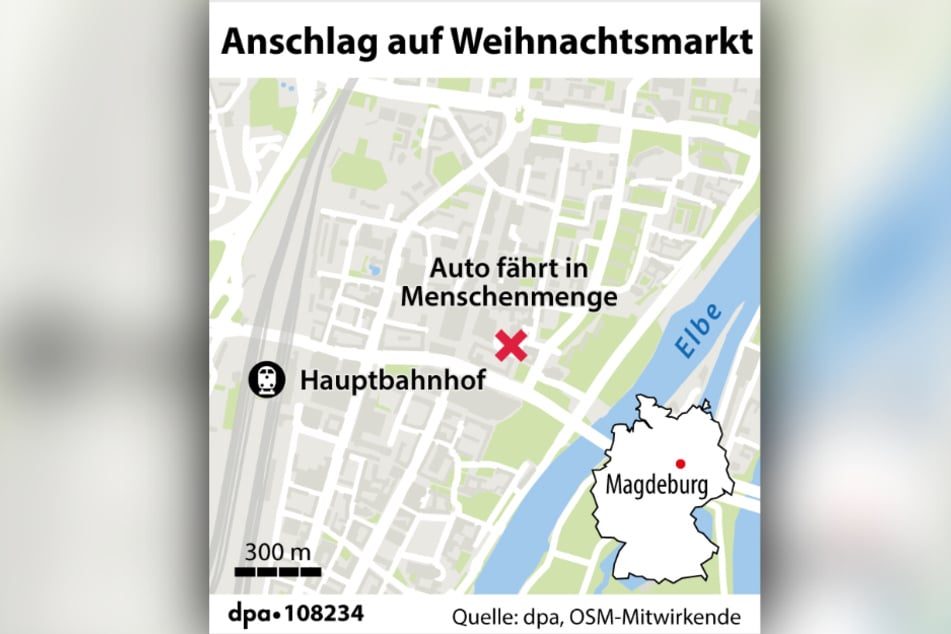 Der Anschlag geschah mitten in der Magdeburger Innenstadt unweit des Rathauses.