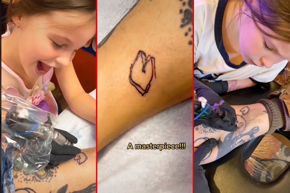 This Arizona dad has let his daughter tattoo him multiple times.