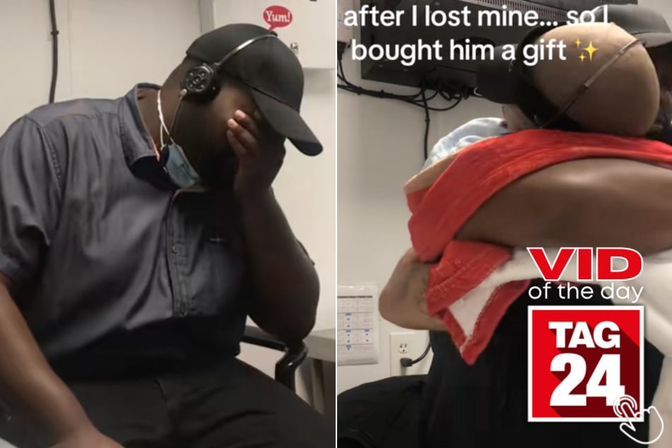 Today's Viral Video of the Day features a woman who surprised her coworker with a special gift after he lost his mother.