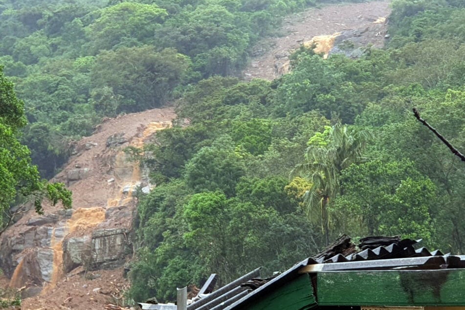 Ein Erdrutsch im Kandy District in Sri Lanka.
