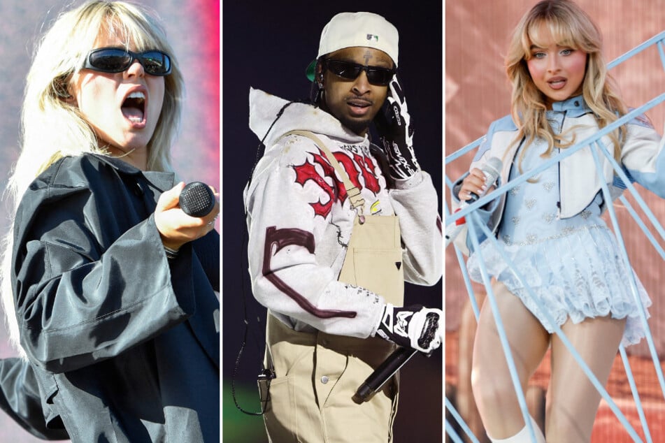 (From l. to r.) Reneé Rapp, 21 Savage, and Sabrina Carpenter will perform at this year's 2024 Gov Ball Music Festival.