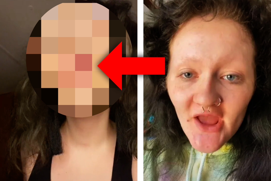 Verrückt, wie diese zahnlose "Oma" mit Make-up aussieht!