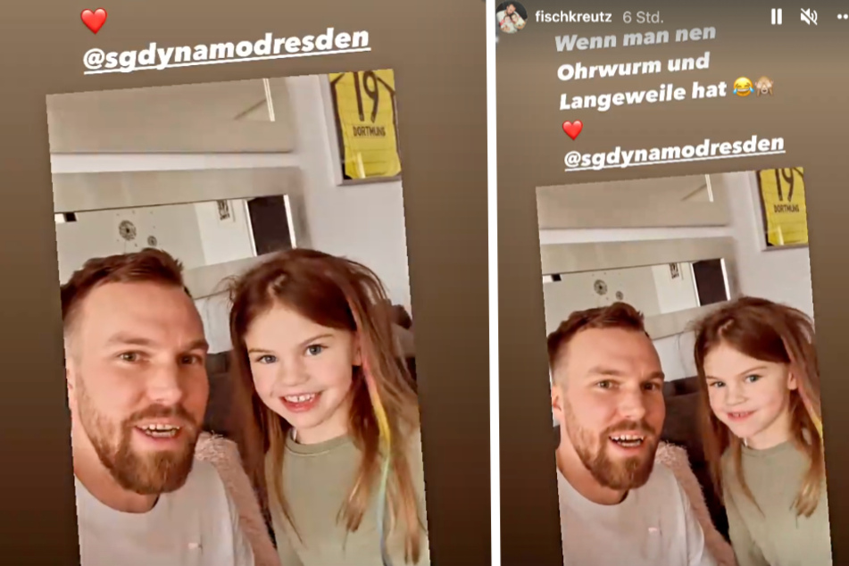 Ein Herz für Dynamo Dresden: Auf Instagram sang Kevin Großkreutz (33) der SGD ein Ständchen mit seiner Tochter.