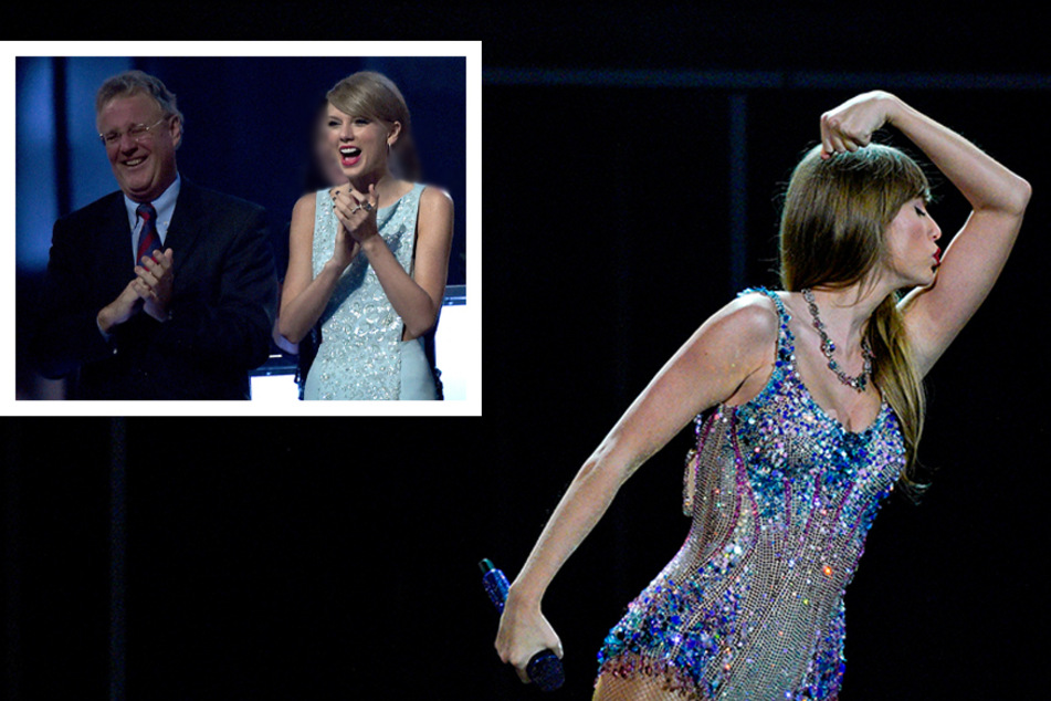 Taylor Swift (r.) shouted out her dad Scott Swift on social media in honor of Father's Day.