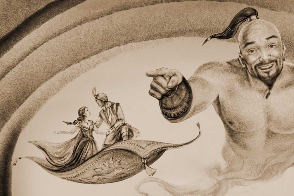 Die Geschichte vom Straßenjungen Aladin erzählt das Sandtheater Dresden.