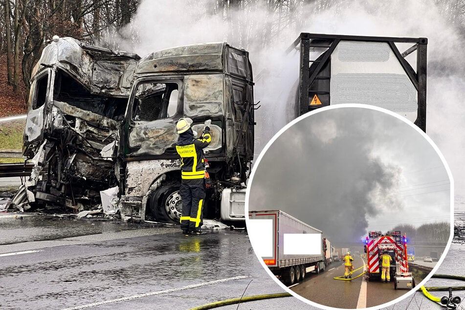 Unfall A2: Todes-Drama auf A2: Trümmerfeld und riesige Rauchwolke nach LKW-Unfall