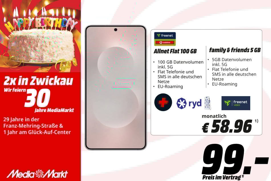 Samsung Galaxy S25 Edge für nur 99 Euro.
