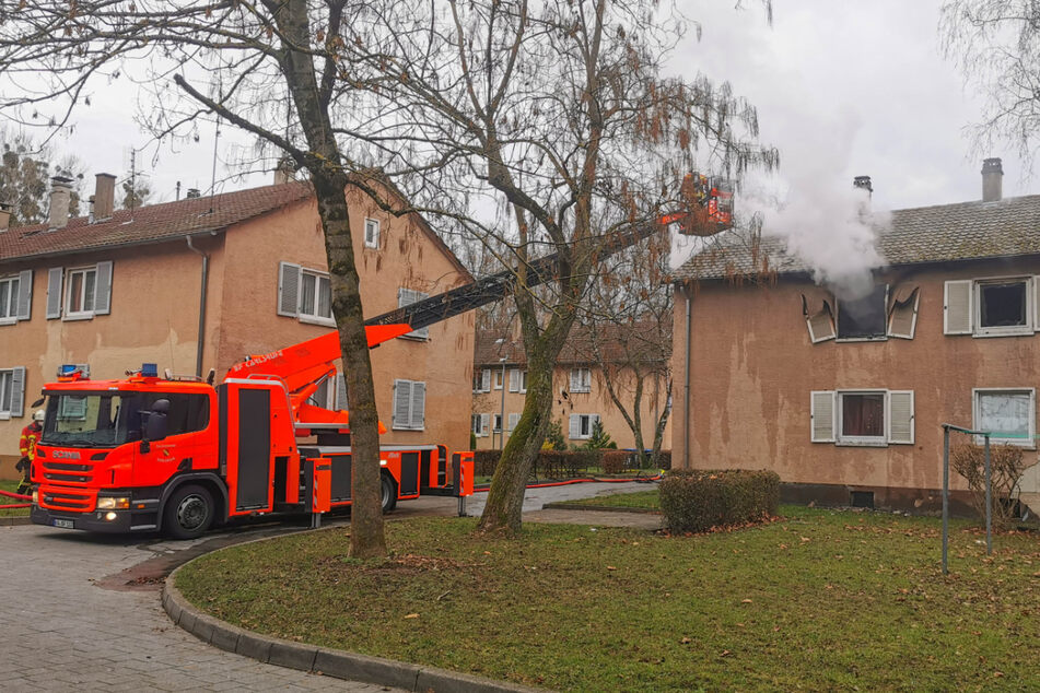 Die Feuerwehr am Einsatzort.