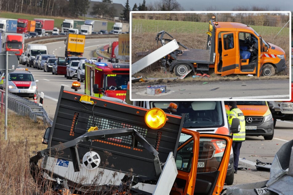 Unfall A72: Stundenlange Vollsperrung auf A72: Zwei Verletzte und 100.000 Euro Schaden nach Unfall