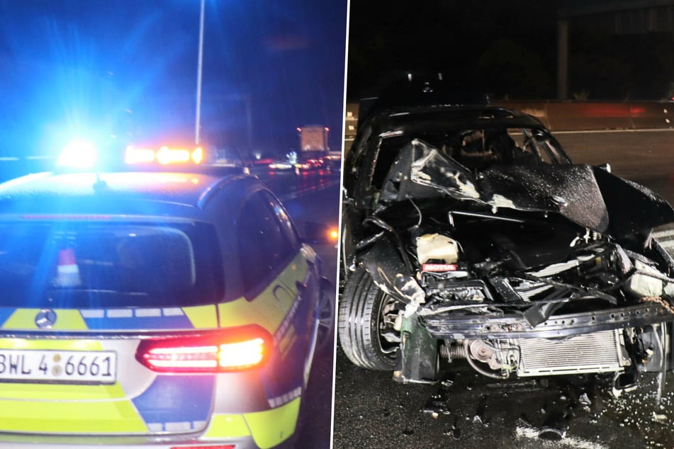 Unfall A6: BMW gerät nach Unfall auf A6 in Brand: Richtungsfahrbahn nach Heilbronn zunächst gesperrt
