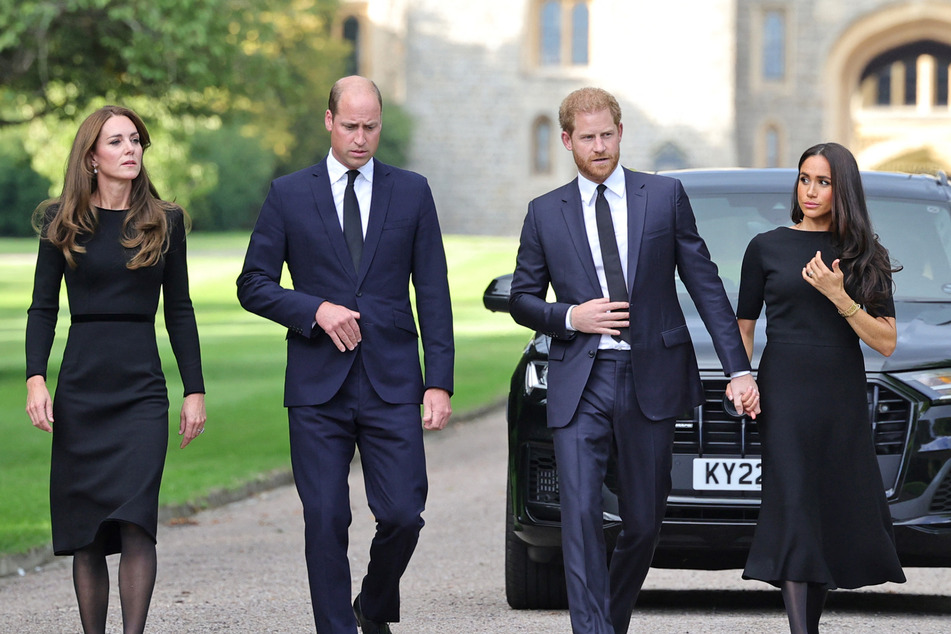 In a new trailer, Prince Harry (second from r.) called out the disparities between the royal family's treatment of his brother, Prince William (second from l.), and himself.