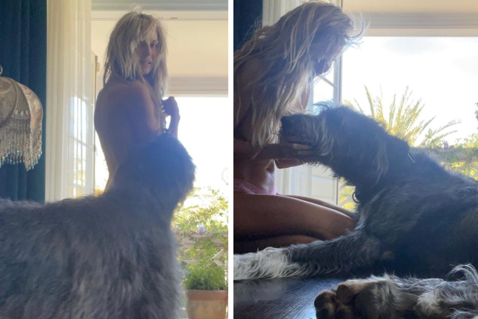 Heidi Klum: Heidi Klum zeigt sich auf Fotos nackt mit ihrem Hund
