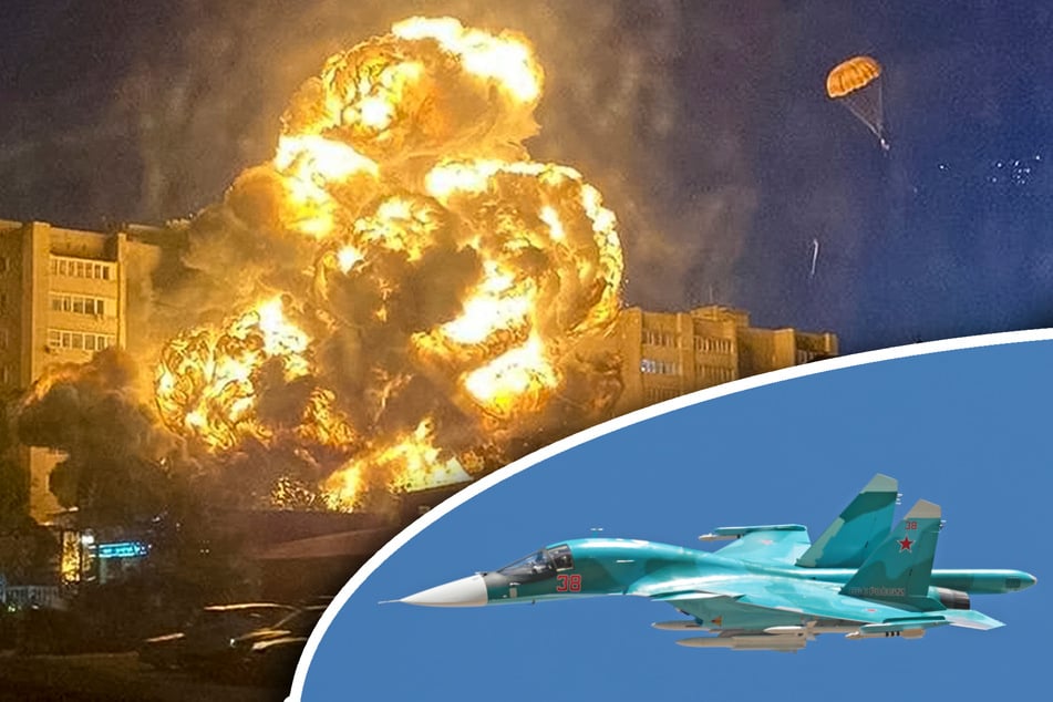 Feuerinferno nach Flugzeugabsturz: Russischer Kampfjet stürzt in Wohnhaus