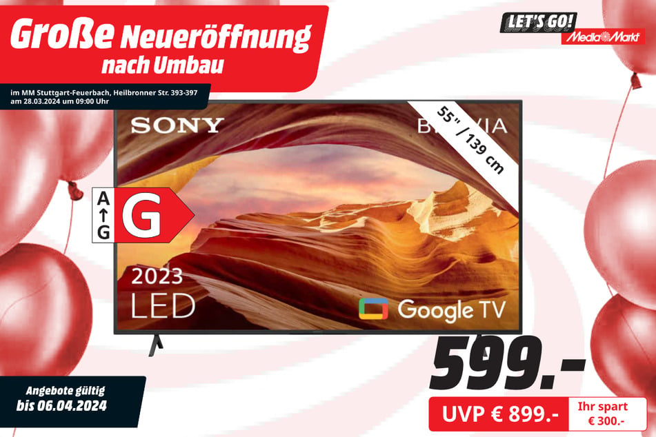 55-Zoll Sony-Fernseher für 599 statt 899 Euro
