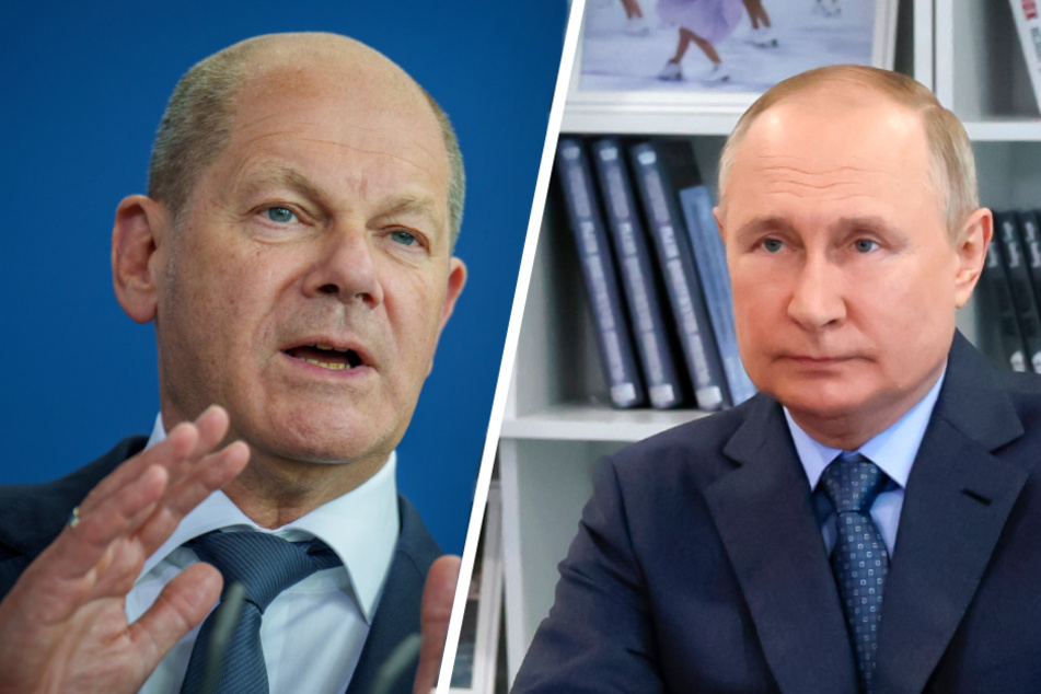 Olaf Scholz (63, SPD, l.) und Wladimir Putin (69) haben zur Lage in der Ukraine miteinander telefoniert.