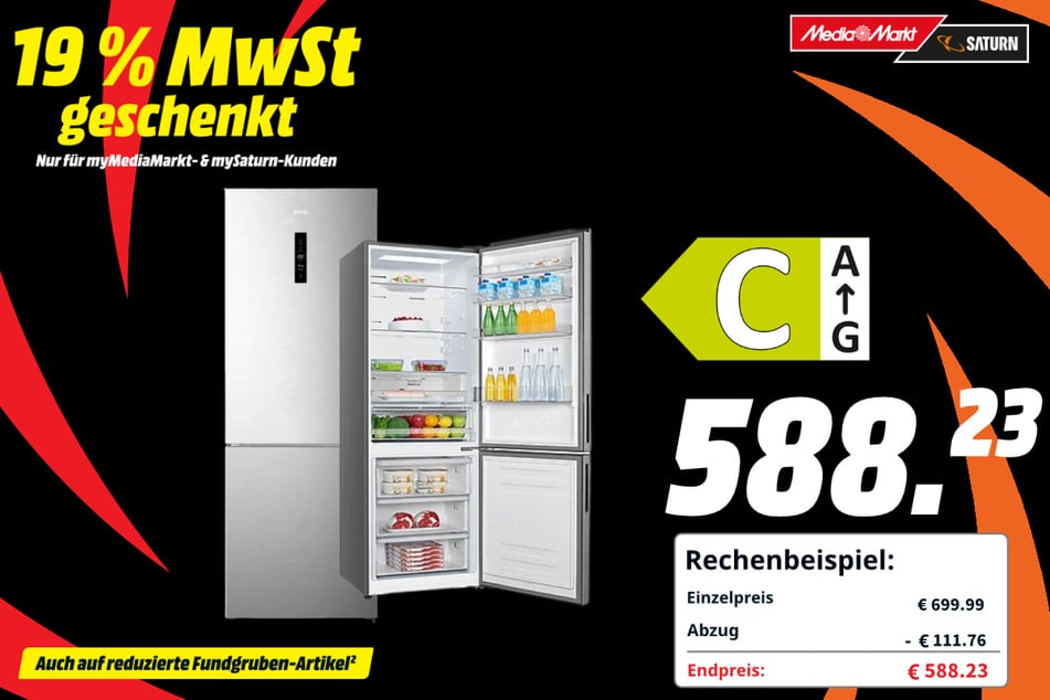 Gorenje-Kühlgefrierkombination für 588,23 Euro