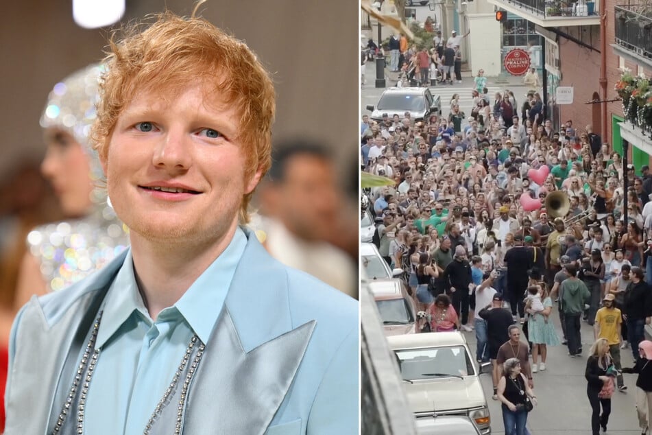 Bei einem spontanen Auftritt zog Ed Sheeran (34) mit einer Parade durch New Orleans.