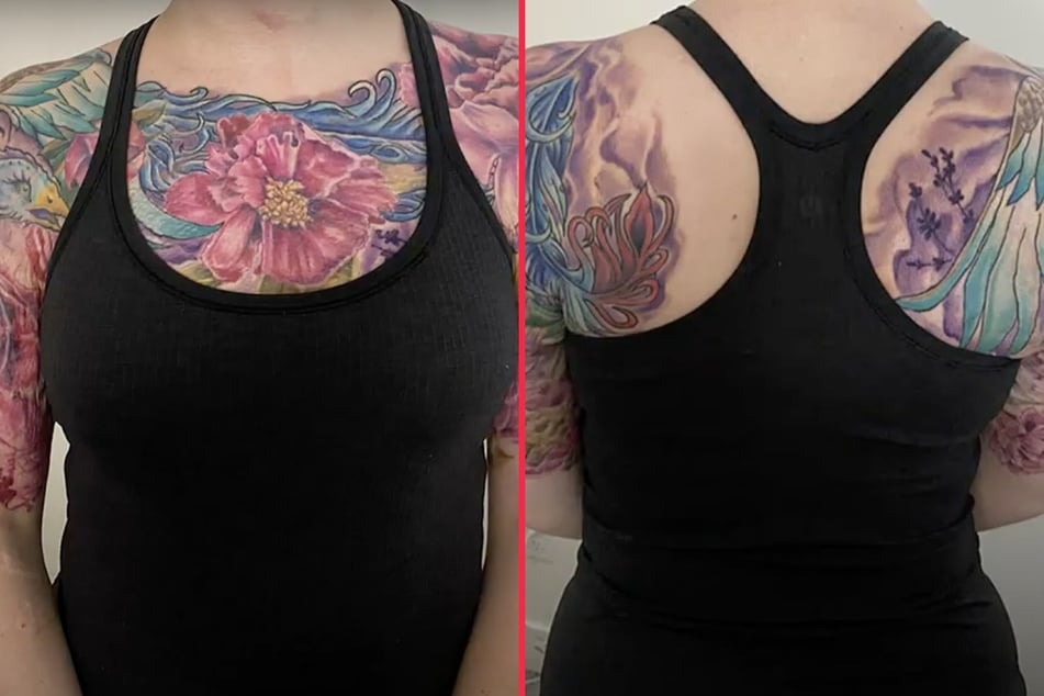 Woman covers severe burns with inspiring tattoo masterpiece