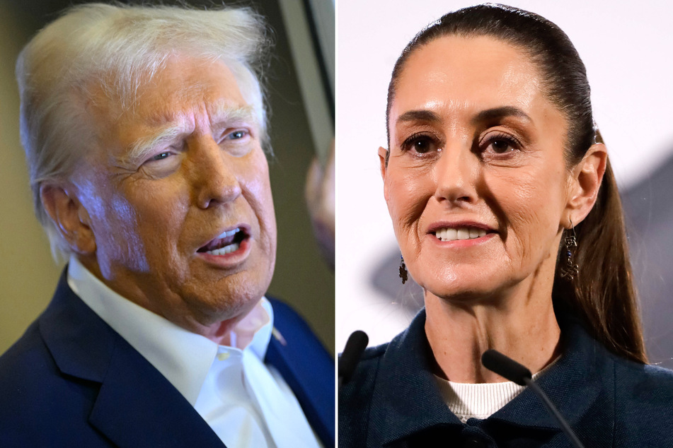 Mexican President Claudia Sheinbaum (r.) said Wednesday she was confident that her country could avoid being hit with 25% tariffs by her US counterpart Donald Trump on February 1.