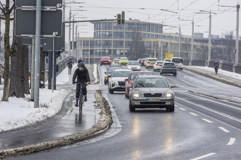 Am Sachsenplatz wird Dresdens letztes Fahrradbarometer aufgebaut werden.