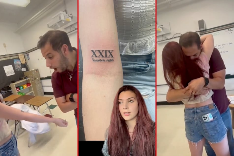 Olivia Carrea got a tattoo in honor of her teacher, and went viral for it.