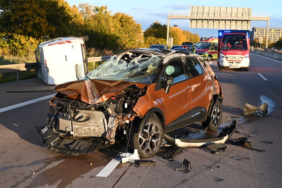 Auf der A14 bei Schkeuditz kam es am Dienstagnachmittag zu einem Unfall mit vier Fahrzeugen.