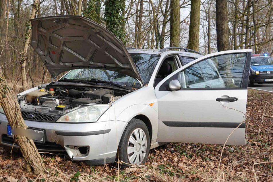 Unfall im Landkreis Görlitz: Ford-Fahrer prallt gegen Baum
