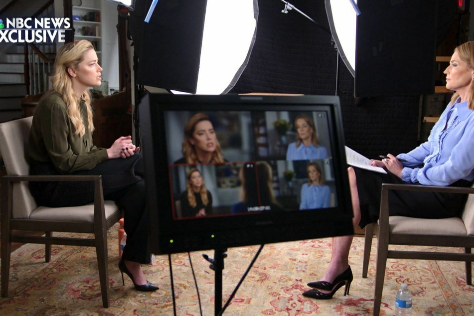 Amber Heard (l.) im Interview mit dem US-Sender NBC.