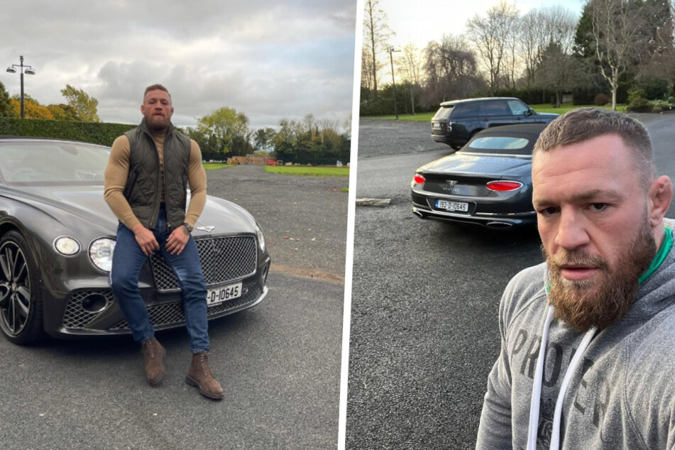 Conor McGregor (33) mit seinem Bentley Continental GT. In der Luxuskarosse soll der Superstar gegen Verkehrsregeln verstoßen haben.