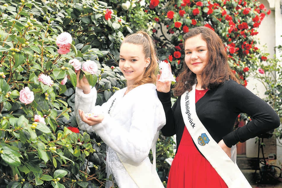 Die Königsbrücker Kameliendamen Lilly Dörschel (15, r.) und Johanna Worm (14).