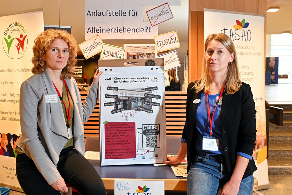 Marion Gränitz (42, l.) und Nora Kohlenbrenner (41) von der Anlaufstelle FASAD.