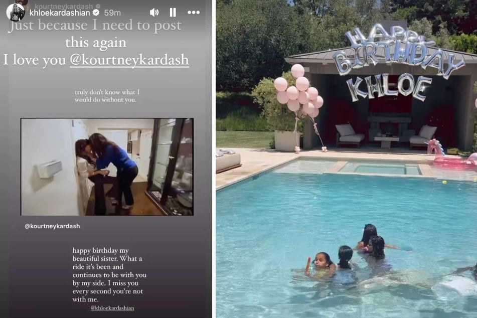 Kourtney Kardashian also posted in honor of Khloé's day, with the birthday girl herself posting Insta Story shoutouts over all the presents and flowers she received.