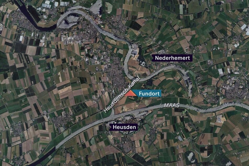Der Fundort der Leiche befindet sich im Heusdensch-Kanal zwischen Nederhemert und Heusden.