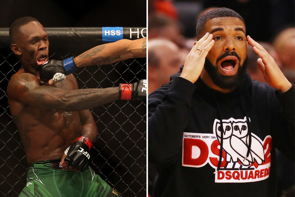 Drake (r.) lost millions of dollars over the weekend after he placed a huge bet for Israel Adesanya to win UFC 281 against Alex Pereira.