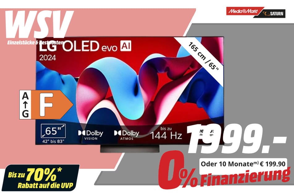 65-Zoll LG-Fernseher für 1.999 statt 3.199 Euro.