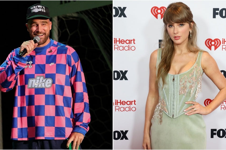 Taylor Swift attended Travis Kelce's (l.) Tight Ends & Friends concert for the second year in a row and performed a surprise duet!