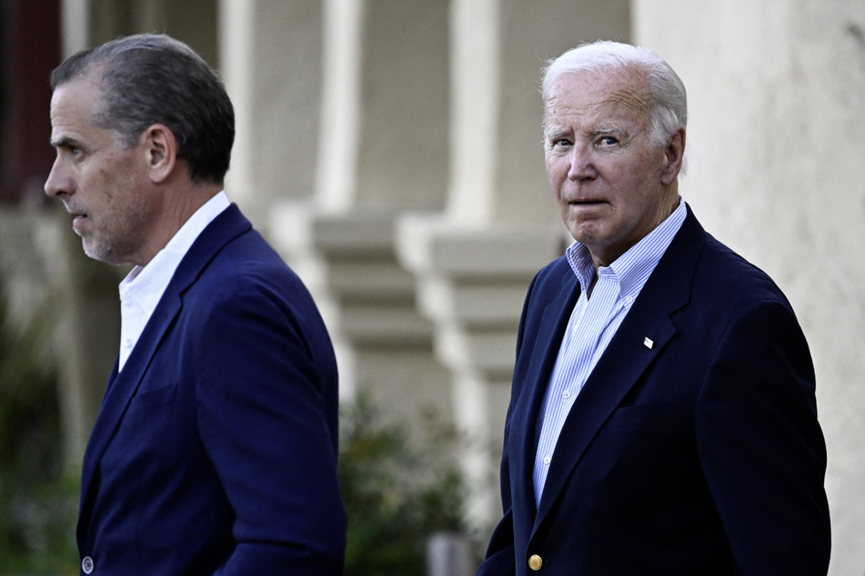 Hunter Biden (l.) has been convicted on felony gun charges in Delaware and awaits sentencing.