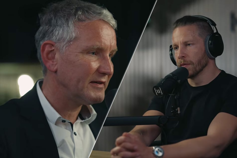 Björn Höcke im Podcast "{ungeskriptet}" mit Host Ben Berndt.
