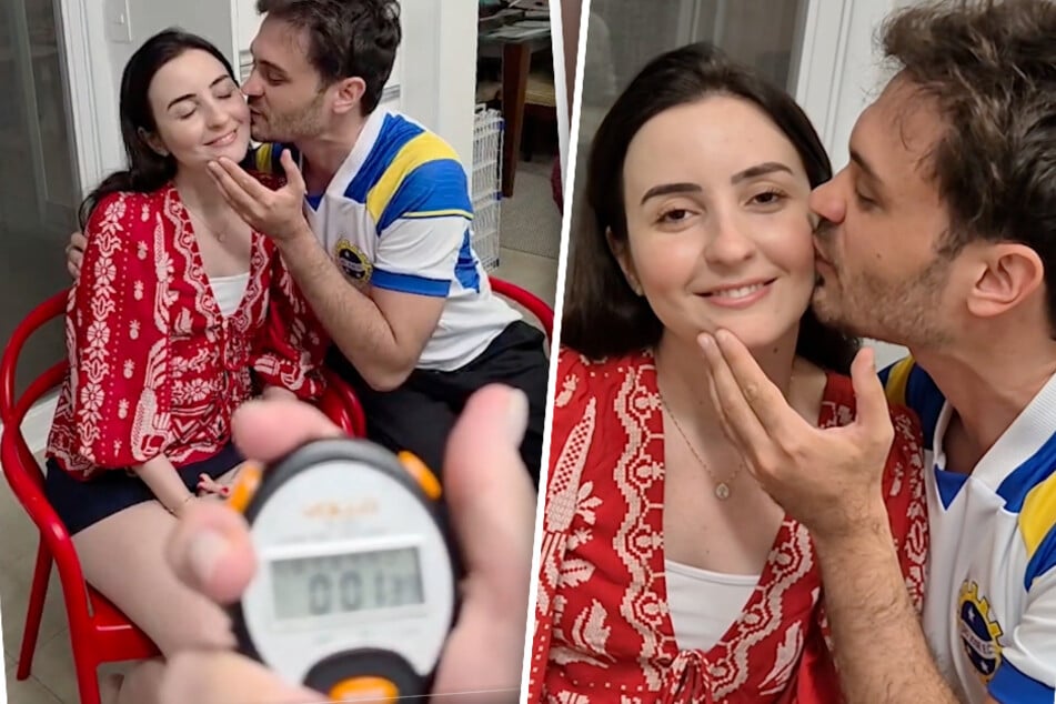 Diese Liebe ist schnell! Renato Bayma Gaia (32) und seine Freundin Naiara Roberta Ribeiro de Marins (33) haben einen Rekord innerhalb 30 Sekunden aufgestellt.