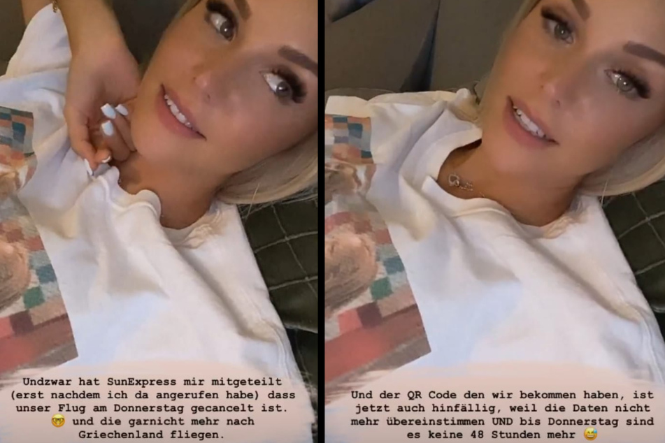 Gerda Lewis (27) berichtet in ihrer Instagram Story von ihrem "Horror-Tag". (Fotomontage)