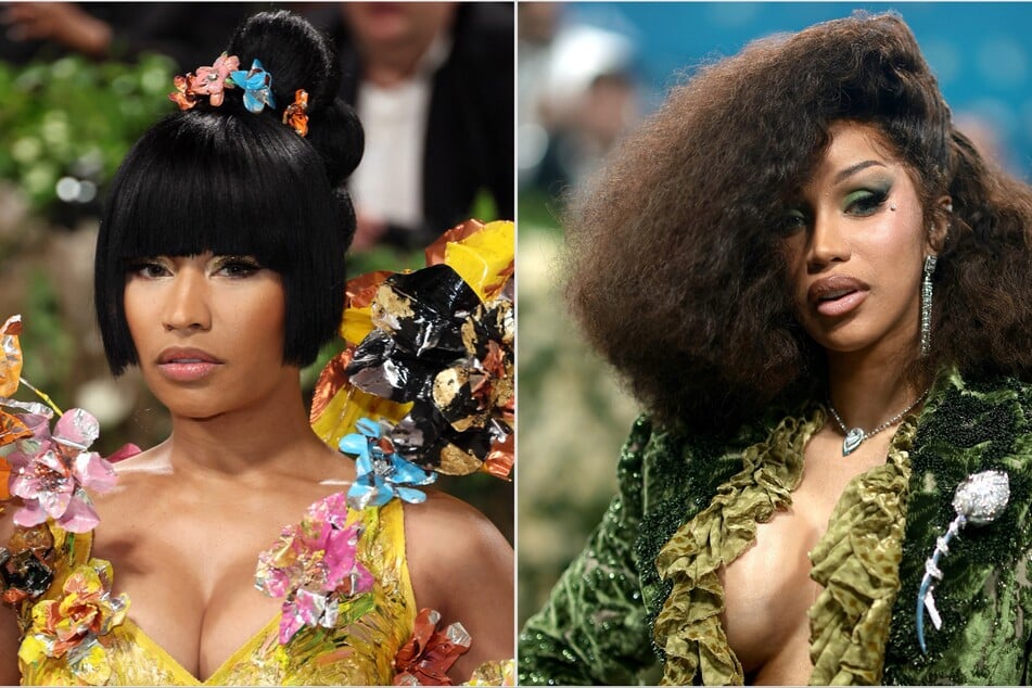 Cardi B called Nicki Minaj's (l.) son "nonverbal" after Nicki threw shots at the Bongos rapper's daughter.