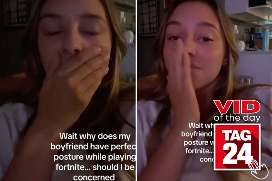 Today's Viral Video of the Day features a woman who was in shock after seeing her boyfriend's perfect gaming posture.